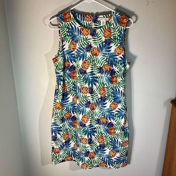 Tabitha Webb Tropical Pineapple Sheath Dress, 8 Summer preppy pockets beachy - Picture 3 of 11